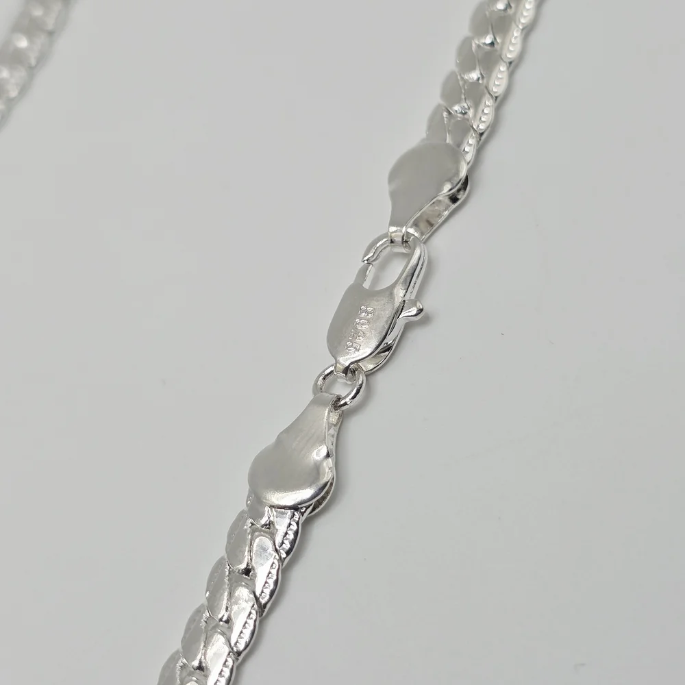 UNIQUE SNAKE WHEAT STERLING SILVER 925 20" INCH NECKLACE CHAIN 20 GRAMS 2B/06 - Picture 5 of 6